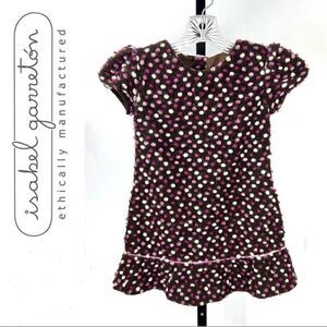 ISABEL GARRETON Girl’s Size 6 Wool Poly Blend Dress Polkadots Pink Red White